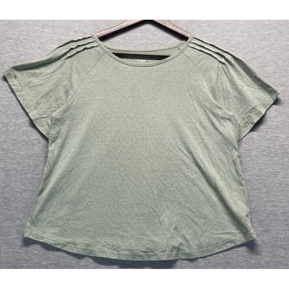a.n.a A New Approach T Shirt Womens Small Sage Green Flutter Sleeve Crew Neck
